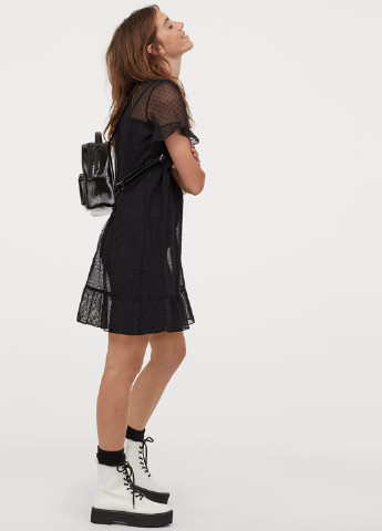 Чорна кежуал сукня а-силует H&M в горошок