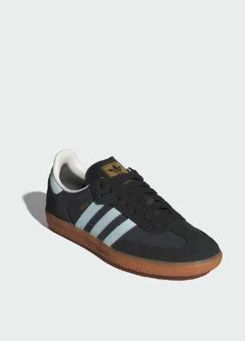 Кросівки ID0493 adidas Samba OG Carbon Almost Blue Gum чорні демісезони (317286287)