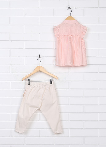 Розовый летний комплект (блуза, брюки) Bebemania