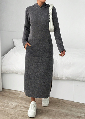 Сіра кежуал сукня сукня-худі SHEIN меланжева