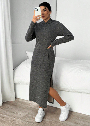 Сіра кежуал сукня сукня-худі SHEIN меланжева
