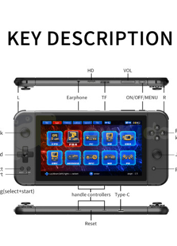 Ігрова приставка (Портативна ігрова консоль) з екраном 7 дюйми та підтримкою джойстиків PSP 70 XPRO (254064836)