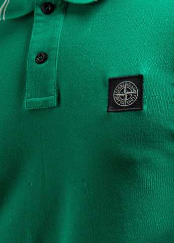 Темно-зеленая черная футболка-поло с вышитым логотипом Stone Island