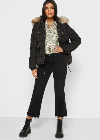 Чорна зимня куртка Topshop