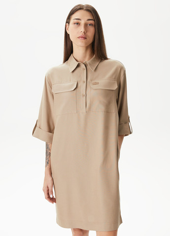 Бежева кежуал сукня поло Lacoste однотонна