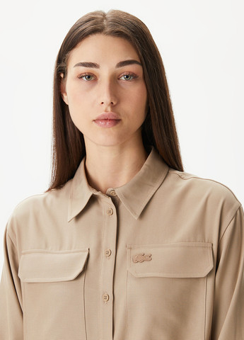 Бежева кежуал сукня поло Lacoste однотонна