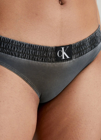 Темно-серые купальные трусики однотонные Calvin Klein