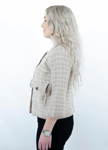 Жакет жіночий бежевий укорочений твідовий JEANSclub (251956371)