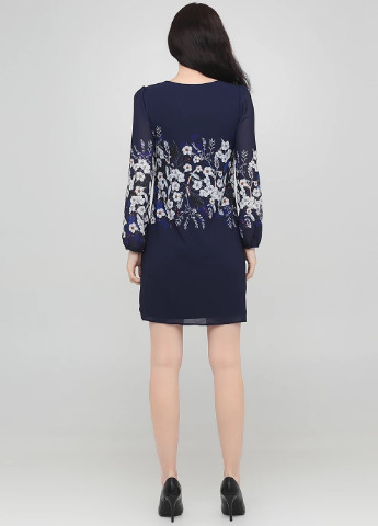 Синее кэжуал платье с цветочным принтом Yumi