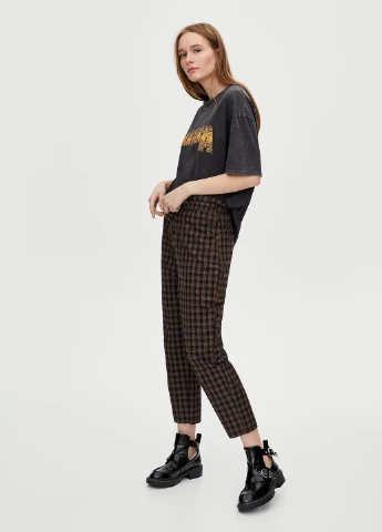 Брюки демісезон,чорний в клітку, Pull & Bear (254670390)