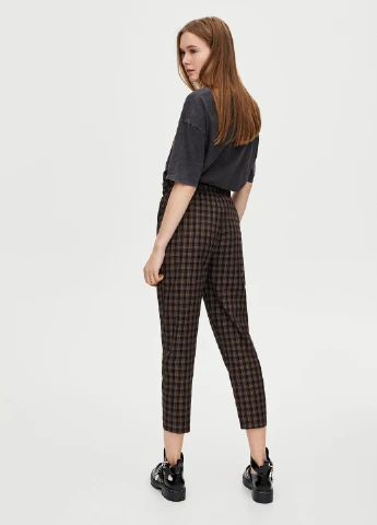 Брюки демісезон,чорний в клітку, Pull & Bear (254670390)