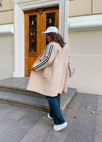 Бежевое демисезонное Пальто двубортное No Brand