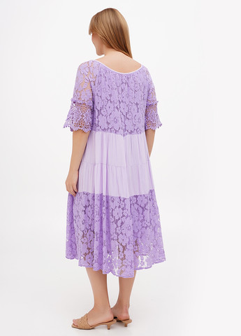 Лавандовое кэжуал платье L&N однотонное