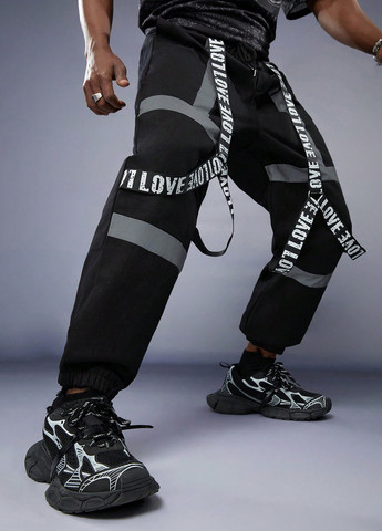 Черные спортивные зимние джоггеры брюки SHEIN