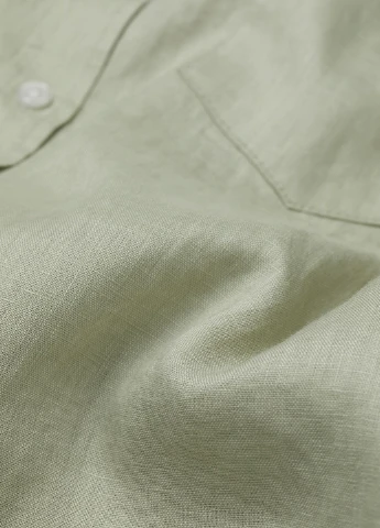 Светло-зеленая кэжуал рубашка однотонная H&M