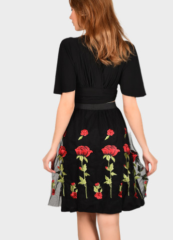 Черная кэжуал цветочной расцветки юбка AAA