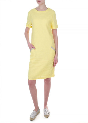Желтое кэжуал платье Oui однотонное
