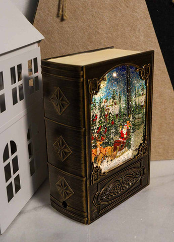 Ліхтар Бронзова книга із Сантою, 19х13,5 см Flame (366725838)
