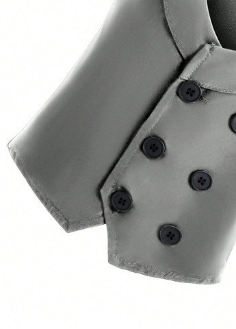 Сірий демісезонний костюм (жилет, штани) брючний SHEIN