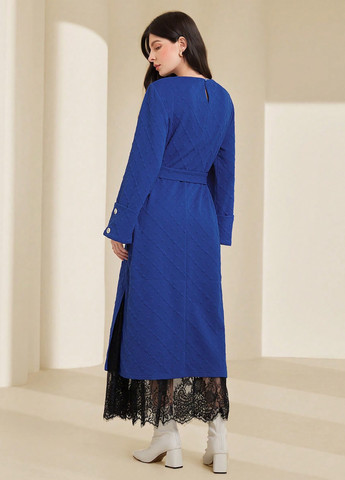 Синее кэжуал платье а-силуэт SHEIN однотонное