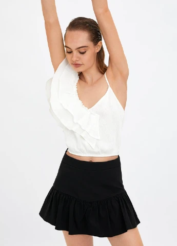 Черная кэжуал однотонная юбка Zara