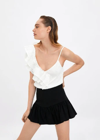 Черная кэжуал однотонная юбка Zara