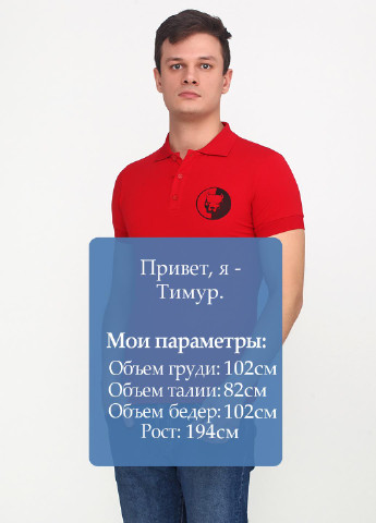Красная футболка-поло для мужчин EL & KEN с рисунком