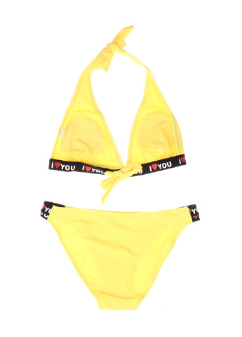 Желтый летний купальник (лиф, трусы) халтер, раздельный Teres