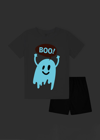 Чорно-біла всесезон піжама (футболка, шорти) футболка + шорти Garnamama