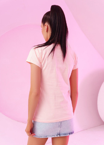 Розовая всесезон футболка женская с коротким рукавом ISSA PLUS WN20-250