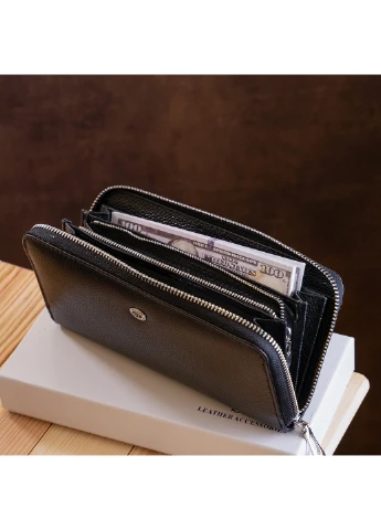 Женский кожаный кошелек-клатч 10х20 см st leather (229458825)