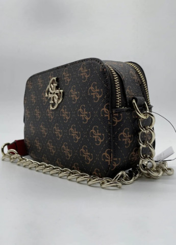 Женская прямоугольная сумочка кросс-боди на цепочке GUESS ELLIANA коричневая No Brand (253384189)