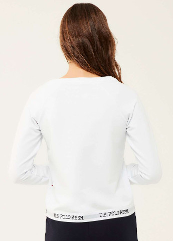 Пуловер U.S. Polo Assn. - Прямой крой белый домашний хлопок, трикотаж - (251115206)