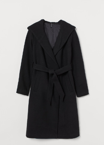 Черное демисезонное Пальто шерсть бленд H&M