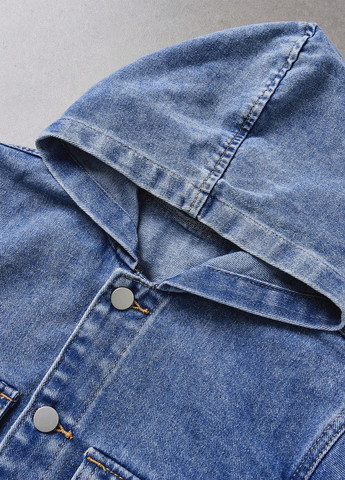 Синій демісезонний костюм (куртка-сорочка, джинси) SHEIN