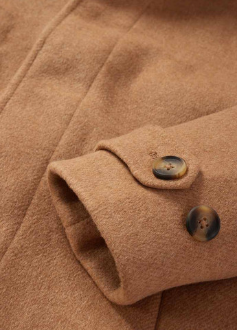 Светло-коричневое демисезонное Пальто в составе из шерсти однобортное C&A