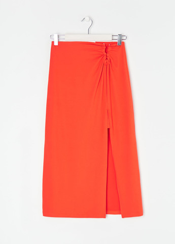 Оранжевая кэжуал однотонная юбка Sinsay а-силуэта (трапеция)