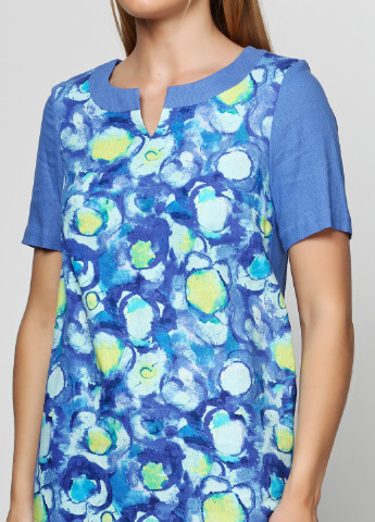 Светло-синее кэжуал платье Stefanie L с абстрактным узором