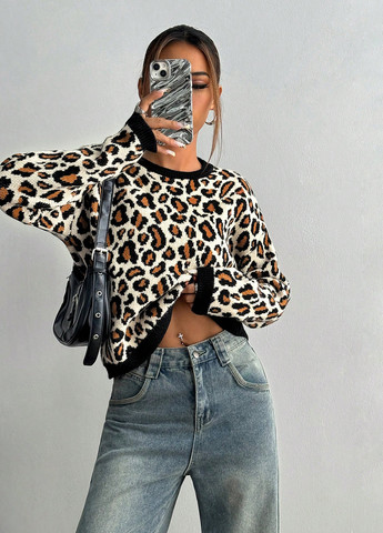 Комбинированный демисезонный джемпер джемпер SHEIN