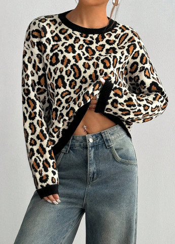 Комбинированный демисезонный джемпер джемпер SHEIN