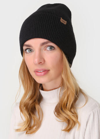Теплая зимняя женская кашемировая шапка с отворотом без подкладки 500022 DeMari (244712847)