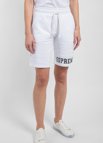 Белые хлопковые шорты для спорта с логотипом Supreme Spain (251905349)