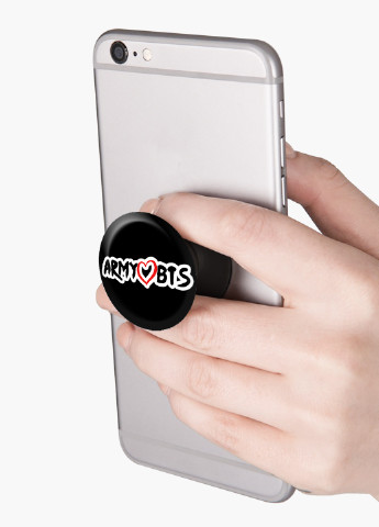 Попсокет (Popsockets) тримач для смартфону БТС (BTS) (8754-1100) Чорний MobiPrint (216748392)