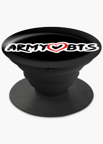 Попсокет (Popsockets) тримач для смартфону БТС (BTS) (8754-1100) Чорний MobiPrint (216748392)