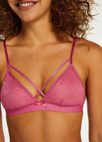Рожевий тріенджел бюстгальтер Hunkemoller без кісточок поліамід