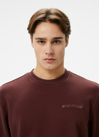 Бордовый свитшот Lacoste однотонный нашивки (329694537)