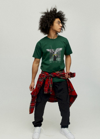 Темно-зеленая футболка мужская YAPPI