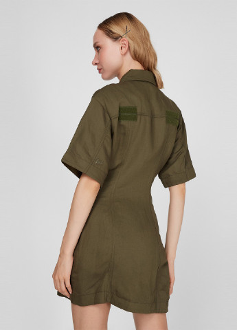 Оливкова (хакі) кежуал сукня сукня-сорочка Diesel однотонна