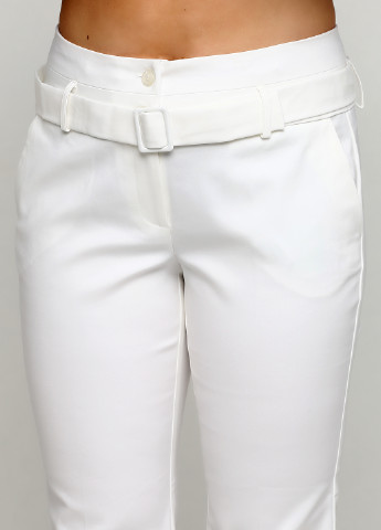 Белые кэжуал демисезонные прямые брюки Ashley Brooke