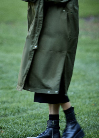 Зеленая демисезонная куртка куртка-трансформер Zara